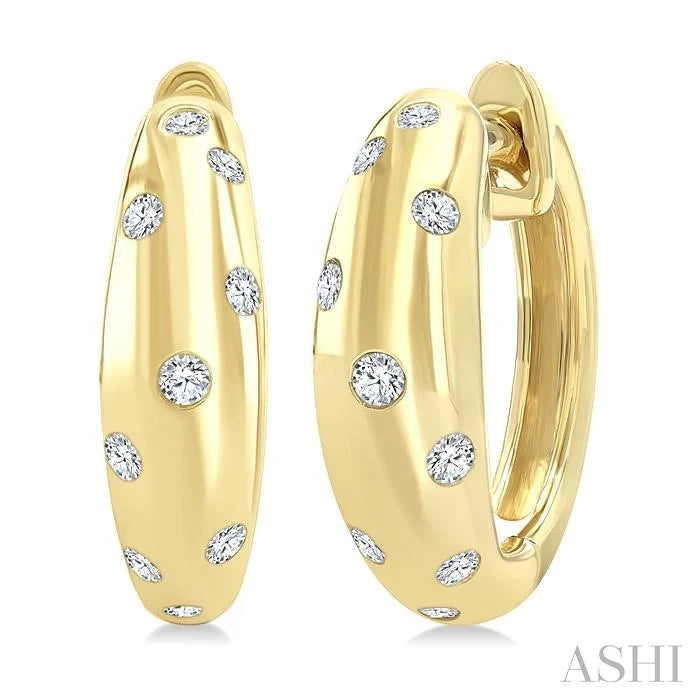 Mosaic Diamond Fashion Huggie Earrings