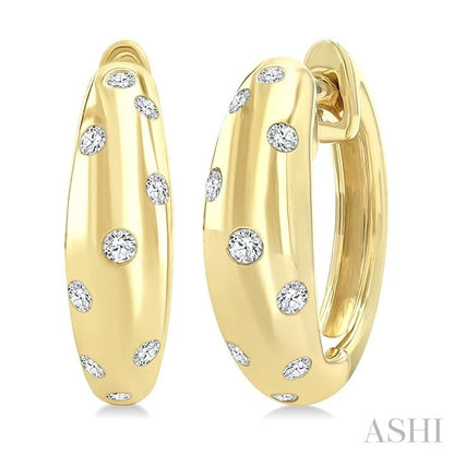 Mosaic Diamond Fashion Huggie Earrings