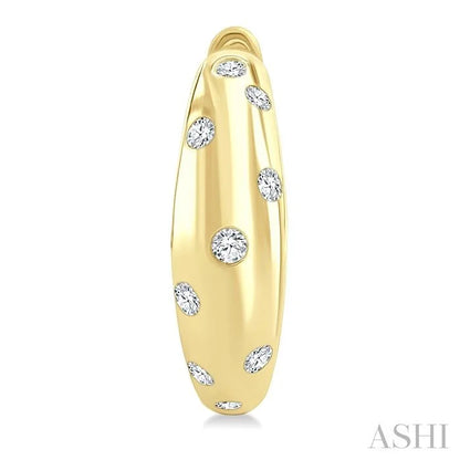 Mosaic Diamond Fashion Huggie Earrings