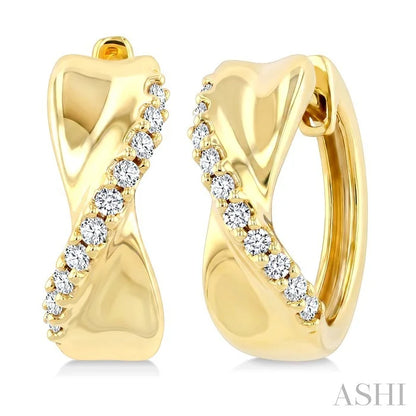 Twisted Diamond Fashion Hoop Earrings