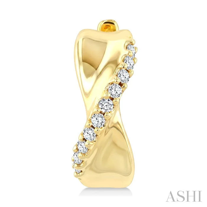 Twisted Diamond Fashion Hoop Earrings