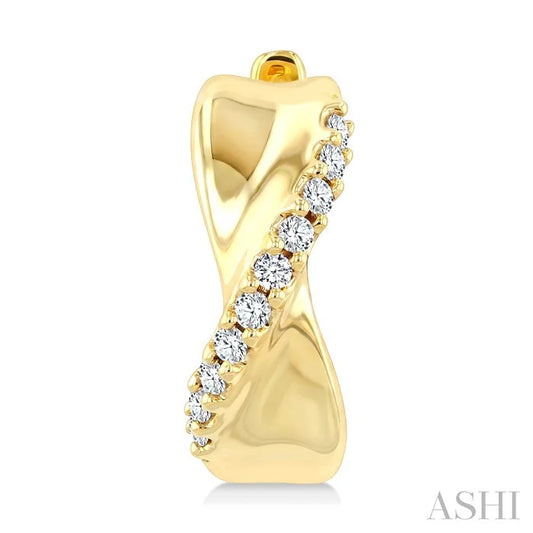 Twisted Diamond Fashion Hoop Earrings