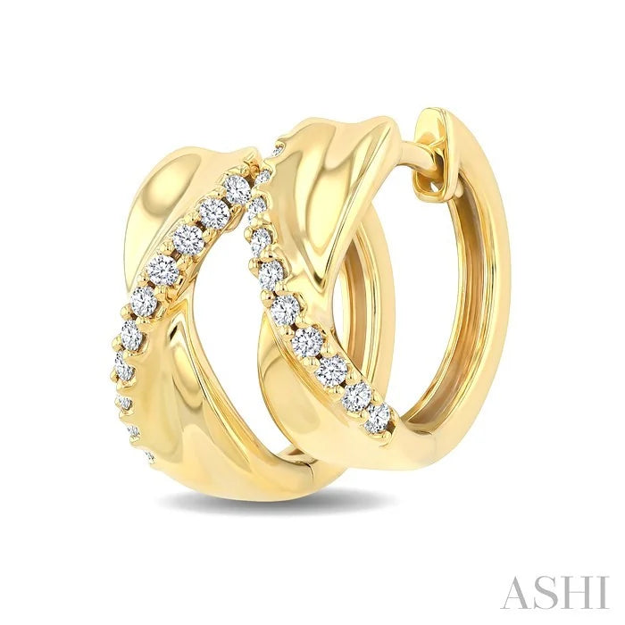 Twisted Diamond Fashion Hoop Earrings