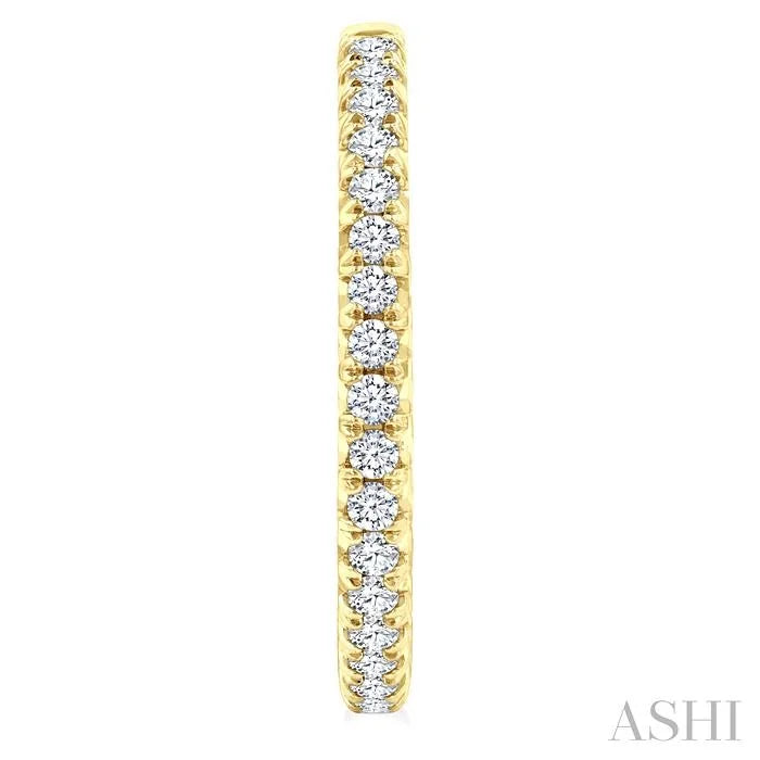 Pave Set Inside-Out Diamond Half Hoop Earrings