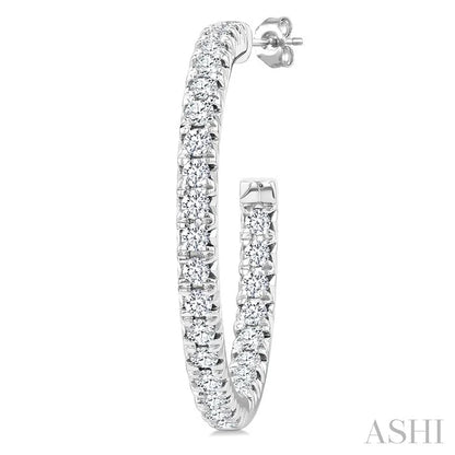 Pave Set Inside-Out Diamond Half Hoop Earrings