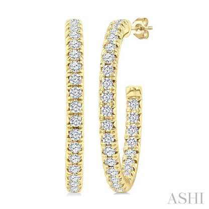 Pave Set Inside-Out Diamond Half Hoop Earrings