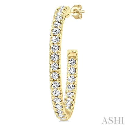 Pave Set Inside-Out Diamond Half Hoop Earrings