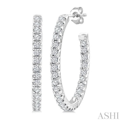 Pave Set Inside-Out Diamond Half Hoop Earrings