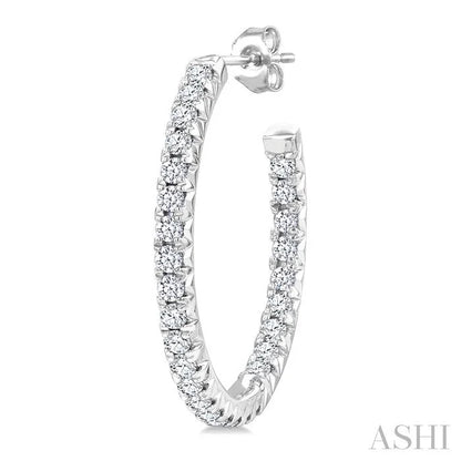 Pave Set Inside-Out Diamond Half Hoop Earrings