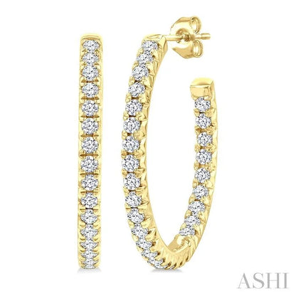 Pave Set Inside-Out Diamond Half Hoop Earrings