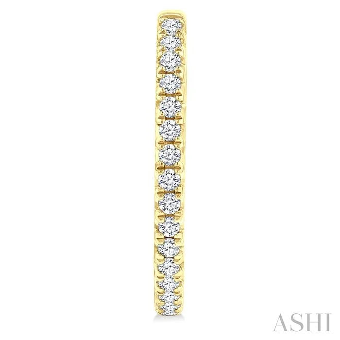 Pave Set Inside-Out Diamond Half Hoop Earrings
