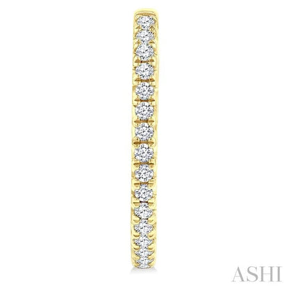 Pave Set Inside-Out Diamond Half Hoop Earrings