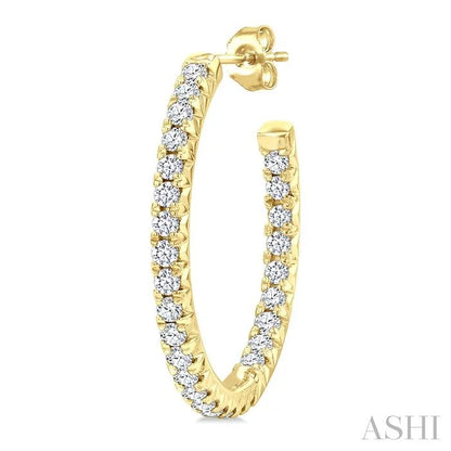 Pave Set Inside-Out Diamond Half Hoop Earrings