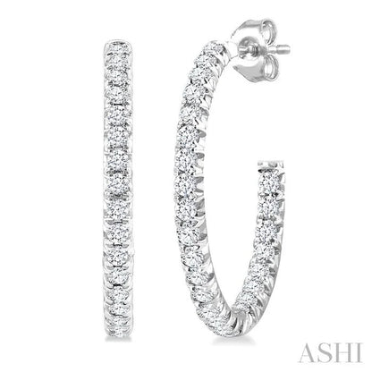 Pave Set Inside-Out Diamond Half Hoop Earrings
