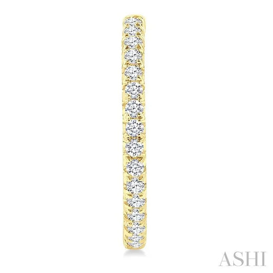 Pave Set Inside-Out Diamond Half Hoop Earrings