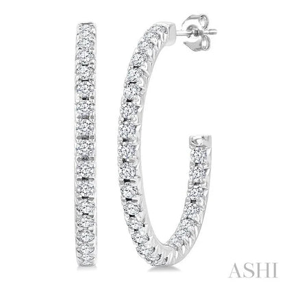 Pave Set Inside-Out Diamond Half Hoop Earrings