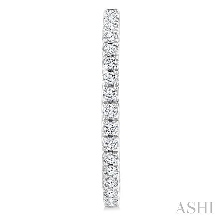 Pave Set Inside-Out Diamond Half Hoop Earrings