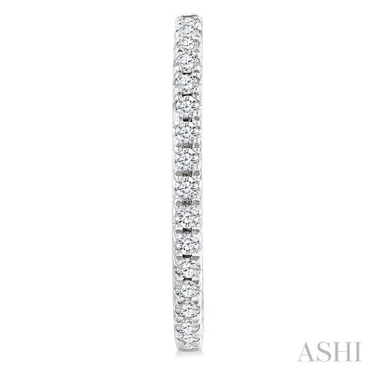 Pave Set Inside-Out Diamond Half Hoop Earrings