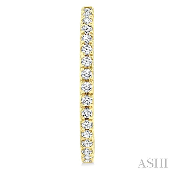 Pave Set Inside-Out Diamond Half Hoop Earrings