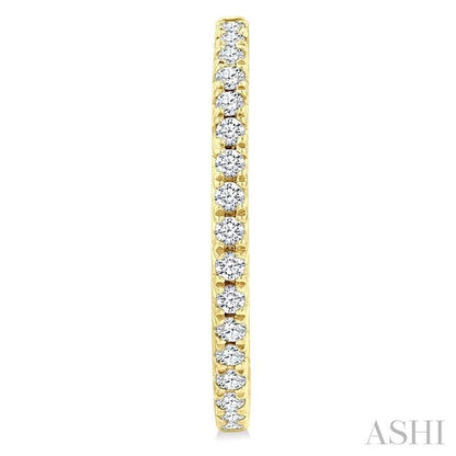 Pave Set Inside-Out Diamond Half Hoop Earrings