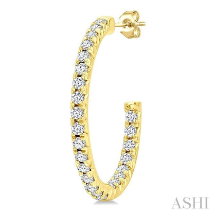 Pave Set Inside-Out Diamond Half Hoop Earrings