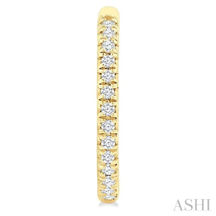 Pave Set Inside-Out Diamond Half Hoop Earrings