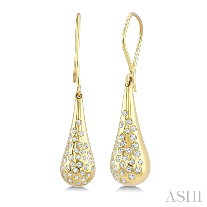 Aeris Gold Bold Mosaic Drop Diamond Fashion Earrings