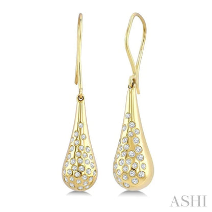 Aeris Gold Bold Mosaic Drop Diamond Fashion Earrings
