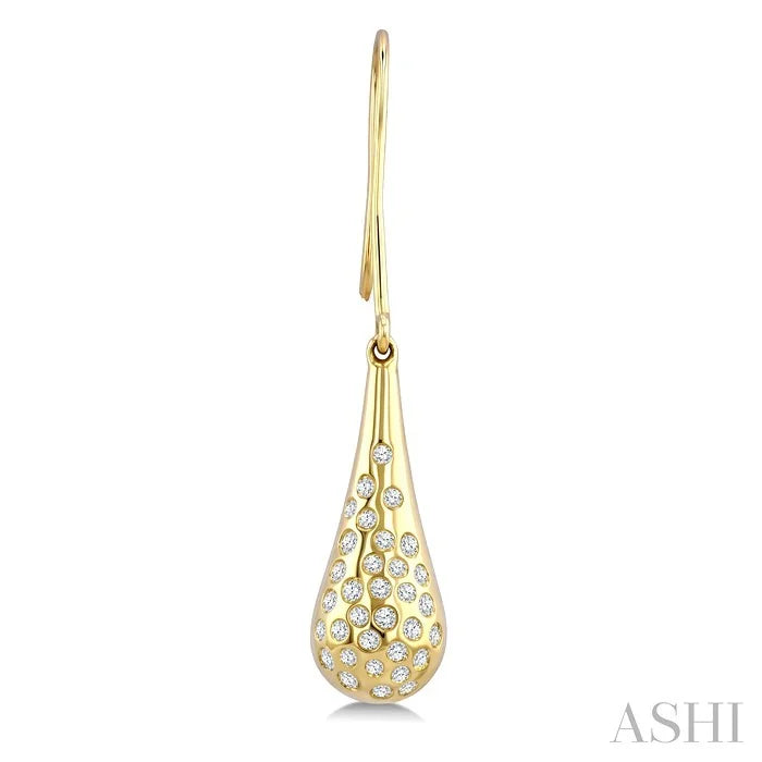 Aeris Gold Bold Mosaic Drop Diamond Fashion Earrings