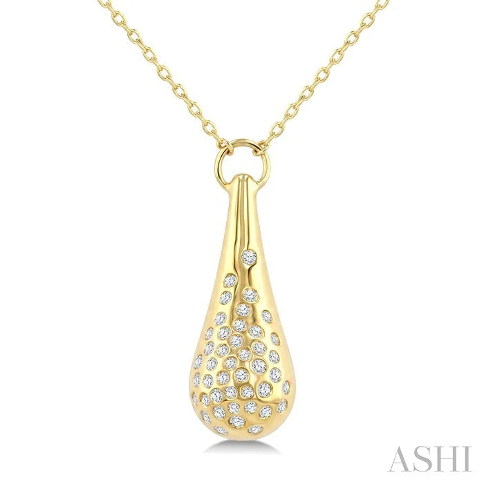 Aeris Gold Bold Mosaic Drop Diamond Fashion Pendant