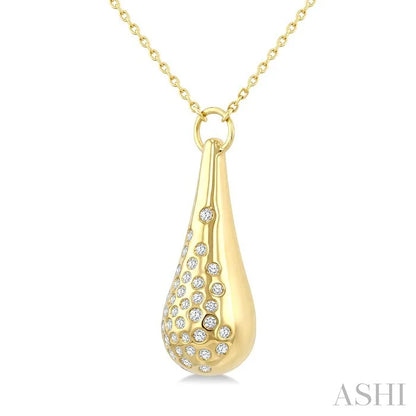 Aeris Gold Bold Mosaic Drop Diamond Fashion Pendant