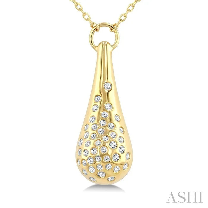 Aeris Gold Bold Mosaic Drop Diamond Fashion Pendant