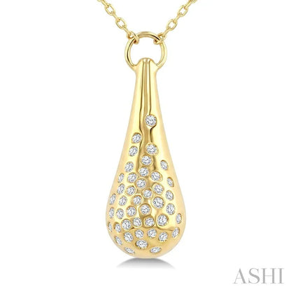 Aeris Gold Bold Mosaic Drop Diamond Fashion Pendant