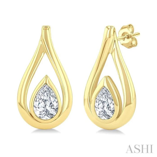 Pear Shape Diamond Fashion Stud Earrings