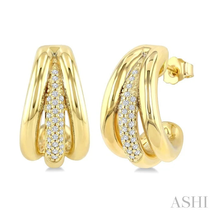 Aeris Gold Diamond Fashion Half Hoop Earrings