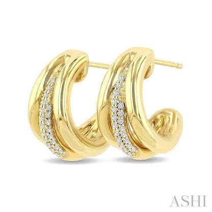 Aeris Gold Diamond Fashion Half Hoop Earrings