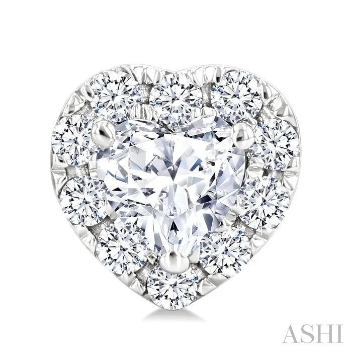 Heart Shape Halo Diamond Fashion Earrings