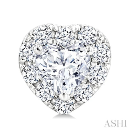 Heart Shape Halo Diamond Fashion Earrings