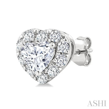 Heart Shape Halo Diamond Fashion Earrings