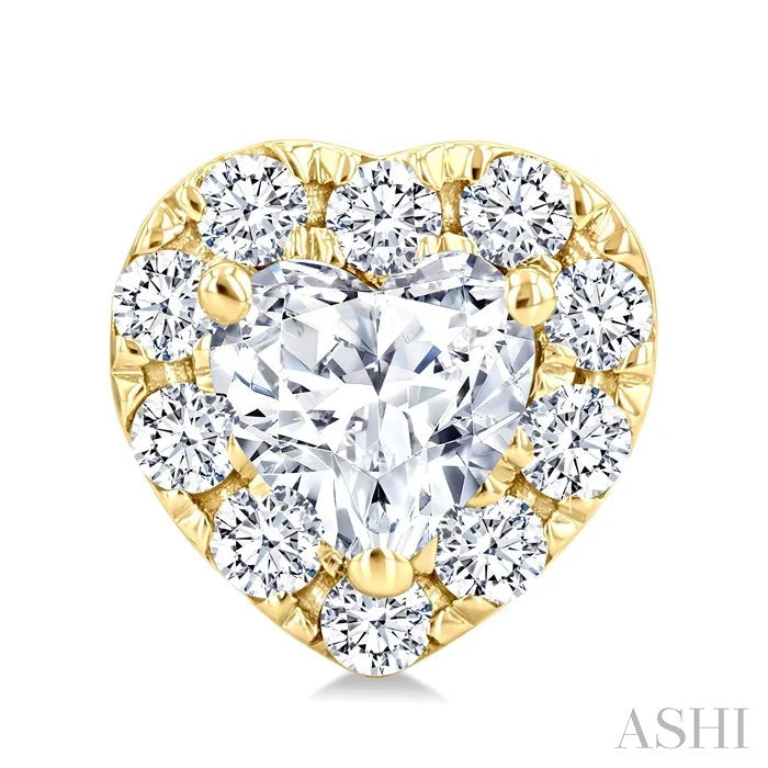 Heart Shape Halo Diamond Fashion Earrings