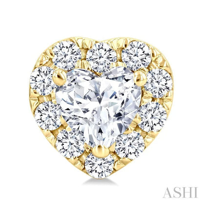 Heart Shape Halo Diamond Fashion Earrings