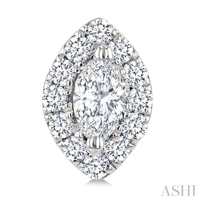 Marquise Shape Halo Diamond Fashion Earrings