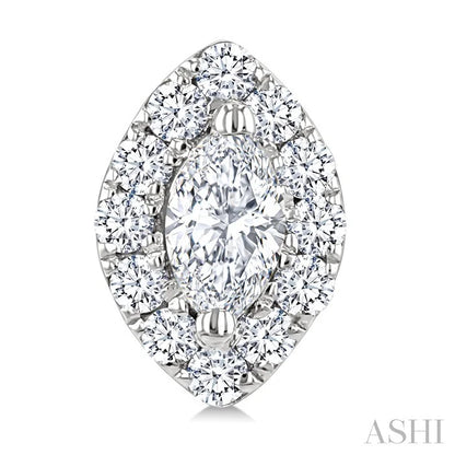Marquise Shape Halo Diamond Fashion Earrings