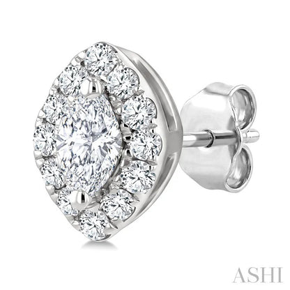 Marquise Shape Halo Diamond Fashion Earrings
