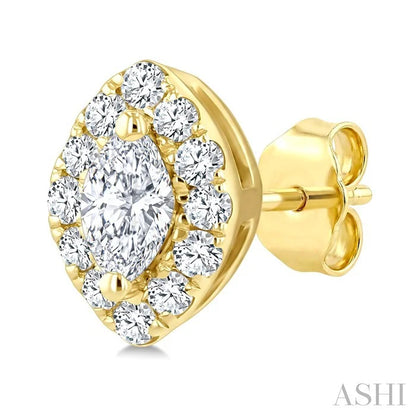 Marquise Shape Halo Diamond Fashion Earrings