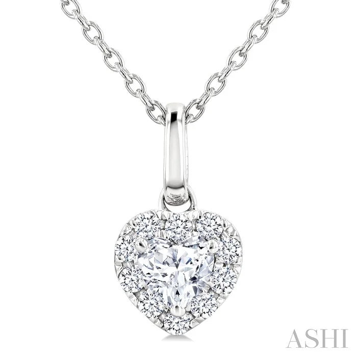 Heart Shape Halo Diamond Fashion Pendant