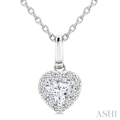 Heart Shape Halo Diamond Fashion Pendant