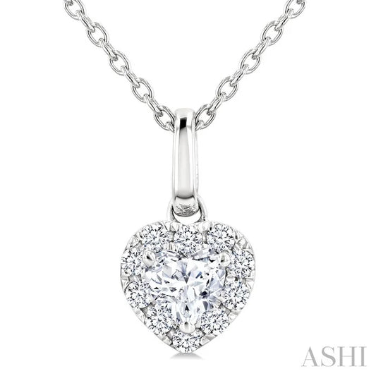 Heart Shape Halo Diamond Fashion Pendant