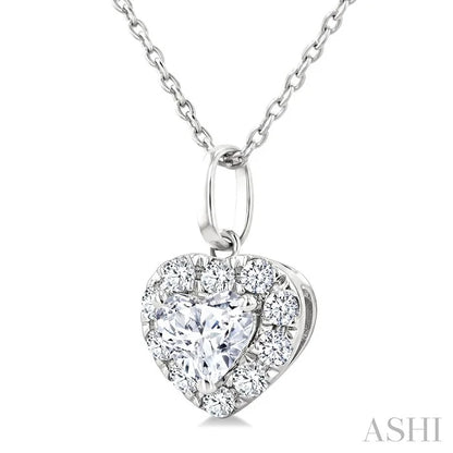 Heart Shape Halo Diamond Fashion Pendant