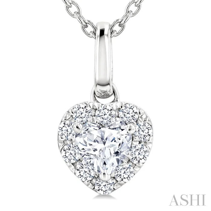 Heart Shape Halo Diamond Fashion Pendant